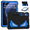 thumbnail image 1 of Dteck Case for Samsung Galaxy Tab S9 FE/Galaxy Tab S9 2023, Heavy Duty Childproof Silicone Shockproof Rugged Protective Case with Kickstand Pen Holder for Samsung Galaxy Tab S9 FE/S9/S8/S7,Black Blue, 1 of 9
