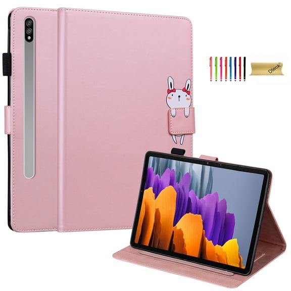 Dteck Case for Samsung Galaxy Tab S9/S8/S7 11 Inch Tablet (Model SM-X710/X716/X718/T870/T875/X700/X706), Slim Folio Stand Protective Cover with Card Holder,Rosegold