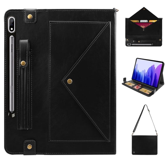 Dteck Case for Samsung Galaxy Tab S9 Ultra/S8 Ultra 14.6",Multifunctional Business Portable Crossbody Bag Shockproof Cover with Hand Strap for 14.6" Samsung Tab SM-X910/X916/X900/X906,Black