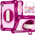 thumbnail image 1 of Dteck Case for Samsung Galaxy Tabn S9 / S9 FE 5G Tablet Case with 360 Rotating Hand Strap & Stand, Crossbody Drop-Proof Case for Galaxy Tab S9 FE 10.9"/ S9 11",Rose + Pink, 1 of 8