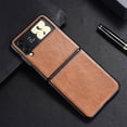 thumbnail image 1 of Dteck Case for Samsung Galaxy Z Flip 3 6.7 inch 2021 Release, Durable PU Leather Case Shockproof Secure Wrap Drop Resistant Business Case for Galaxy Z Flip 3 6.7" 2021, Brown, 1 of 9
