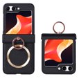 thumbnail image 1 of Dteck Case for Samsung Galaxy Z Flip 5,Shockproof Leather Magnetic Mag Safe Case Ring Holder Kickstand Wireless Charging Cover for Galaxy Z Flip 5 5G,Black, 1 of 7