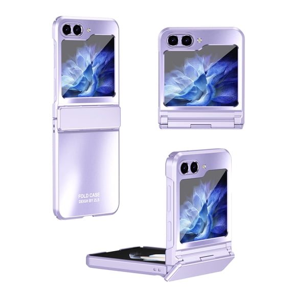 Dteck Case for Samsung Galaxy Z Flip 6 ,Luxury Plating Phone Case Hinge Protection Slim Hard PC Shockproof Slim Protective Cover for Samsung Galaxy Z Flip 6,Purple