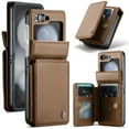 thumbnail image 1 of Dteck Case for Samsung Galaxy Z Flip 7,Magnetic PU Leather Card Slots Wallet Case with RFID Blocking Shockproof Protective Phone Cover for Women Men,Brown, 1 of 7