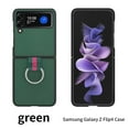 thumbnail image 1 of Dteck Case for Samsung Galaxy Z Flip4 6.7 inch 2022, PU Leather Surfce with Luxury Elegant Crosshatch Pattern Metal Ring/Holder Folding Design Slim Case for Samsung Galaxy Z Flip4 (2022), Green, 1 of 5