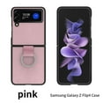 thumbnail image 1 of Dteck Case for Samsung Galaxy Z Flip4 6.7 inch 2022, PU Leather Surfce with Luxury Elegant Crosshatch Pattern Metal Ring/Holder Folding Design Slim Case for Samsung Galaxy Z Flip4 (2022), Pink, 1 of 5