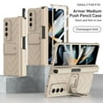 thumbnail image 1 of Dteck Case for Samsung Galaxy Z Fold 4 7.6" 2022, Shell & Frame Integrated Strong Magentic Case Pen Push 360°Full Wrap Drop Reistant Hiddefn Kickstand Wireless Charging Folding Case, Gold, 1 of 8