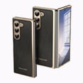 thumbnail image 1 of Dteck Case for Samsung Galaxy Z Fold 5,Luxury Leather Built-in Screen Protector Case Shockproof Electroplated Hard PC Bumper Cover for Galaxy Z Fold 5 5G,Black, 1 of 12
