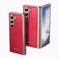 thumbnail image 1 of Dteck Case for Samsung Galaxy Z Fold 5,Luxury Leather Built-in Screen Protector Case Shockproof Electroplated Hard PC Bumper Cover for Galaxy Z Fold 5 5G,Red, 1 of 12