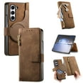 thumbnail image 1 of Dteck Case for Samsung Galaxy Z Fold 6,Detachable Magnetic Wallet RFID Blocking 2 in 1 Retro PU Leather Zipper Purse Cover Flip Folio Case with Card Holder for Galaxy Z Fold 6 5G,Brown, 1 of 9