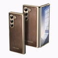 thumbnail image 1 of Dteck Case for Samsung Galaxy Z Fold 6,Luxury Leather Built-in Screen Protector Case Shockproof Electroplated Hard PC Bumper Cover for Galaxy Z Fold 6 5G,Brown, 1 of 12