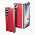 thumbnail image 1 of Dteck Case for Samsung Galaxy Z Fold 6,Luxury Leather Built-in Screen Protector Case Shockproof Electroplated Hard PC Bumper Cover for Galaxy Z Fold 6 5G,Red, 1 of 12