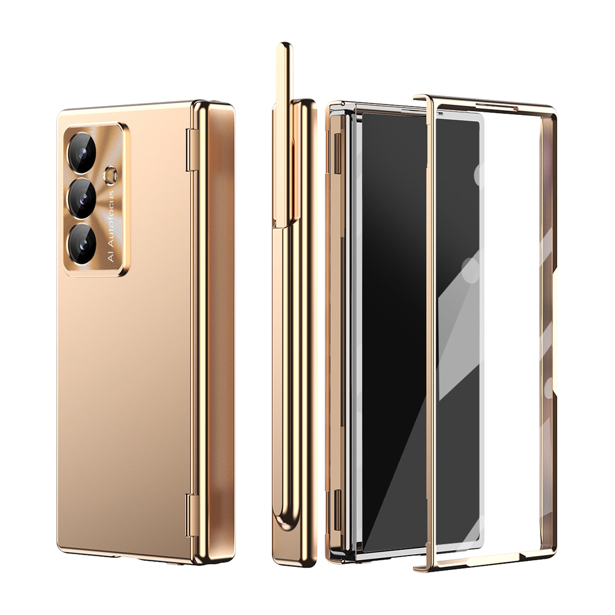 Dteck Case for Samsung Galaxy Z Fold 7 2025,4-in-1 Magnetic Hinge