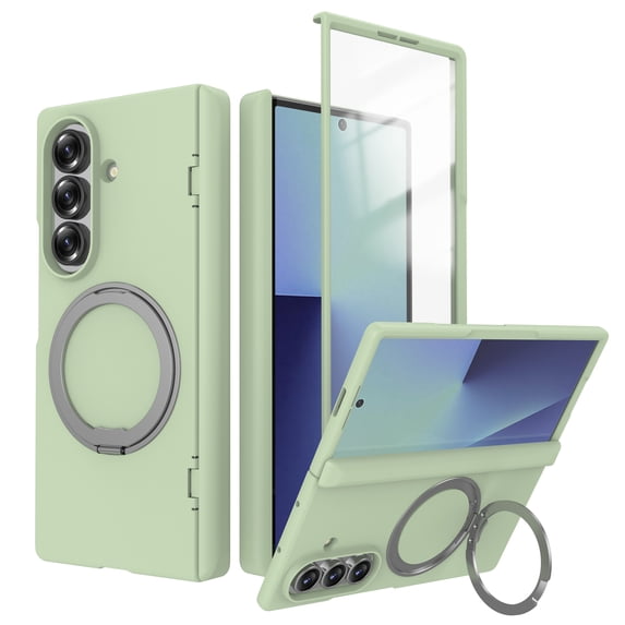 Dteck Case for Samsung Galaxy Z Fold 7 with Built-in Screen Protector, Hinge Protection Magnetic Kickstand Shockproof Protective Cover for Galaxy Z Fold7,Green