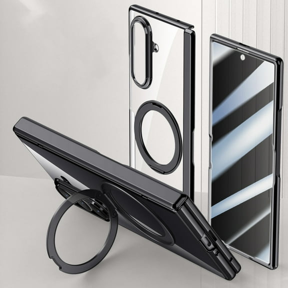 Dteck Case for Samsung Galaxy Z Fold 7 with Privacy Screen Protector＆360 Rotating Magnetic Kickstands＆Hinge Protection,Full-Body Shockproof Protective Clear Cover for Galaxy Z Fold 7,Black