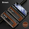 thumbnail image 1 of Dteck Case for Samsung Galaxy Z Fold4,Vintage Leather Built-in Front Screen Protector Case Shockproof PC Kickstand Hinge Protection Cover with Stylus, Brown, 1 of 8