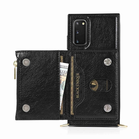Dteck Case For Samsung S20 (6.2 inch) Wallet Case with Card Holder PU Leather Magnetic Pockets Slim Protective Shockproof Flip Folio Zipper Purse Cover, black