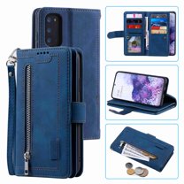 Dteck Case For Samsung S20 Plus 5G (6.7 inch) PU Leather 9 Card Holder Flip Magnetic Wallet Purse Case with Zipper Coin Cash Pocket Fold Stand Cover, darkblue