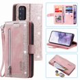 thumbnail image 1 of Dteck Case For Samsung S20 Plus 5G (6.7 inch) PU Leather 9 Card Holder Flip Magnetic Wallet Purse Case with Zipper Coin Cash Pocket Fold Stand Cover, rosegold, 1 of 1