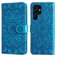 thumbnail image 1 of Dteck Case for Samsung S22 Ultra Case, Galaxy S22 Ultra 5G Case Sunflower Embossed PU Leather Flip Cover Wallet Protective Cover with Cards Slot & Wirstlet & Kickstand for Galaxy S22 Ultra, Blue, 1 of 12