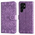 thumbnail image 1 of Dteck Case for Samsung S22 Ultra Case, Galaxy S22 Ultra 5G Case Sunflower Embossed PU Leather Flip Cover Wallet Protective Cover with Cards Slot & Wirstlet & Kickstand for Galaxy S22 Ultra, Purple, 1 of 12