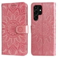 thumbnail image 1 of Dteck Case for Samsung S22 Ultra Case, Galaxy S22 Ultra 5G Case Sunflower Embossed PU Leather Flip Cover Wallet Protective Cover with Cards Slot & Wirstlet & Kickstand for Galaxy S22 Ultra, Rosegold, 1 of 12
