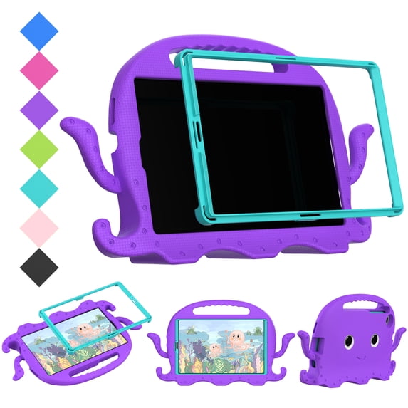 Dteck Case for Samsung Tab A7 Lite 8.7-inch T220 T225 (2021),Shockproof EVA Kids Safe Handle Stand Protective Case Built-in Screen Protector Cover with Shoulder Strap,Purple