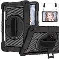 thumbnail image 1 of Dteck for Samsung Galaxy Tab S9/S8/S7 Case 11" 2023/2022/2020 Shockproof Protective Tab S9/S8/S7 Kids Tablet Cover with Pen Holder Rotating Hand Strap & Stand,Black, 1 of 7