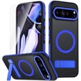 thumbnail image 1 of Dteck Case with Screen Protector for Google Pixel 9 Pro XL ,Shockproof Translucent Matte PC Case Compatible with Mag Safe Adjustable Kickstand Military Grade Drop Back Cover,Blue, 1 of 6