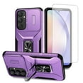 thumbnail image 1 of Dteck Case with Screen Protector for Samsung Galaxy A26 5G,Shockproof TPU+PC Case Slide Camera Cover & Rotated Ring Kickstand,Military-Grade Protection Back Phone Case for Galaxy A26 5G,Purple, 1 of 8