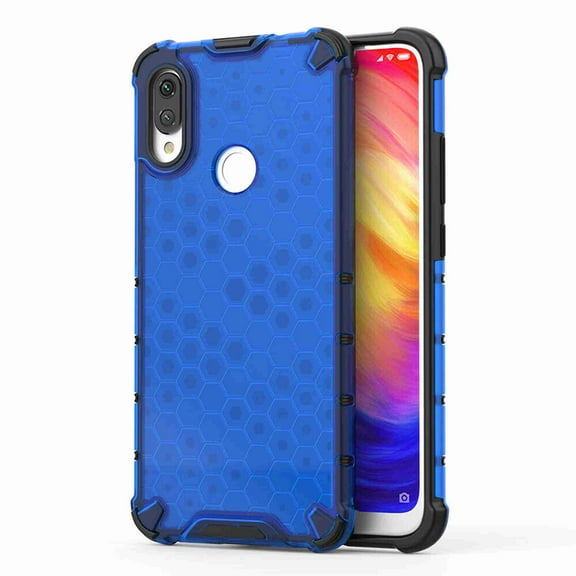 Dteck Case Slim Heavy Duty Armor Case Full Body Bumper (No Front Screen Protector) Hybrid Cover For Xiaomi Redmi Note 7, Blue