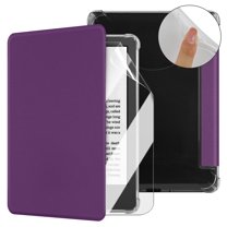 Dteck Case with Soft Screen Protector for Kindle Paperwhite 12th Generation 7 inch 2024,Slim PU Leather Case Folio Auto Wake/Sleep TPU Cover for Kindle Colorsoft Signature Edition,Purple