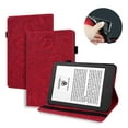 thumbnail image 1 of Dteck Case with Stand for Kindle Paperwhite 12th Gen 2024 Released (7") & Kindle Colorsoft Signature Edition, Anti-Slip Stand Embossed Leather Soft TPU Back Protective Cover with Elastic Strap, Red, 1 of 5
