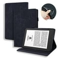 thumbnail image 1 of Dteck Case with Stand for Kindle Paperwhite 12th Gen 2024 Released (7") & Kindle Colorsoft Signature Edition, Anti-Slip Stand Embossed Leather Soft TPU Back Protective Cover with Elastic Strap, Black, 1 of 5