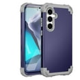 thumbnail image 1 of Dteck Case with Tempered Glass Screen Protector for Samsung Galaxy S25 Plus ,Shockproof 3 Layer Heavy Duty Soft Silicone Rubber Bumper+Hard Plastic Hybrid Protective Cover,Darkblue, 1 of 6