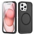 thumbnail image 1 of Dteck Case with Tempered Glass Screen Protector for iPhone 14 Pro Max,Shockproof Rubber Case Compatible with MagSafe Hybrid PC Full Body Protection Cover,Black, 1 of 6