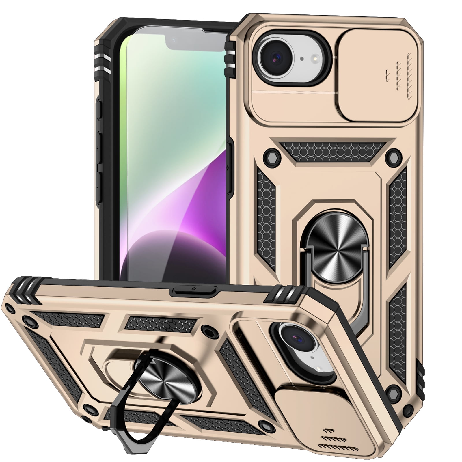 Dteck Case with Tempered Glass Screen Protector for iPhone 16e / iPhone ...