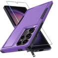thumbnail image 1 of Dteck Case with Tempered Screen Protector for Samsung Galaxy S25 Ultra,Shockproof TPU+PC Case Anti-Slip Protective Shell Back Cover for Galaxy S25 Ultra,Purple, 1 of 5