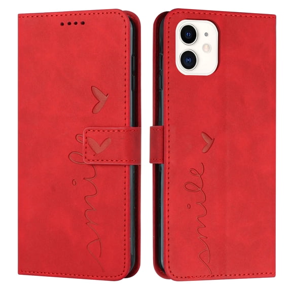 Dteck Case for Apple iPhone 11 6.1-inch,Slim Fit PU Leather Magnetic Folio Shockproof Cards Slots Wallet Cover,Red