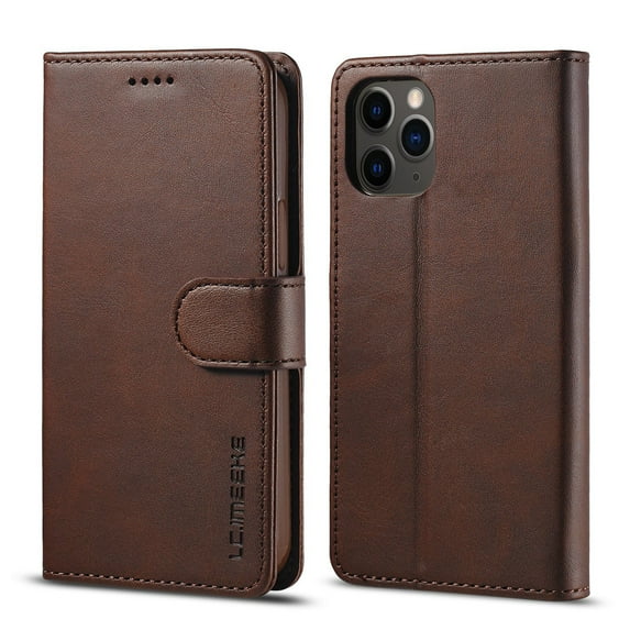 Dteck Case for Apple iPhone 12 Pro Max 6.7-inch,Luxury Magnetic Leather Card Holder Wallet Flip Case Kickstand Shockproof Protector Cover,Brown