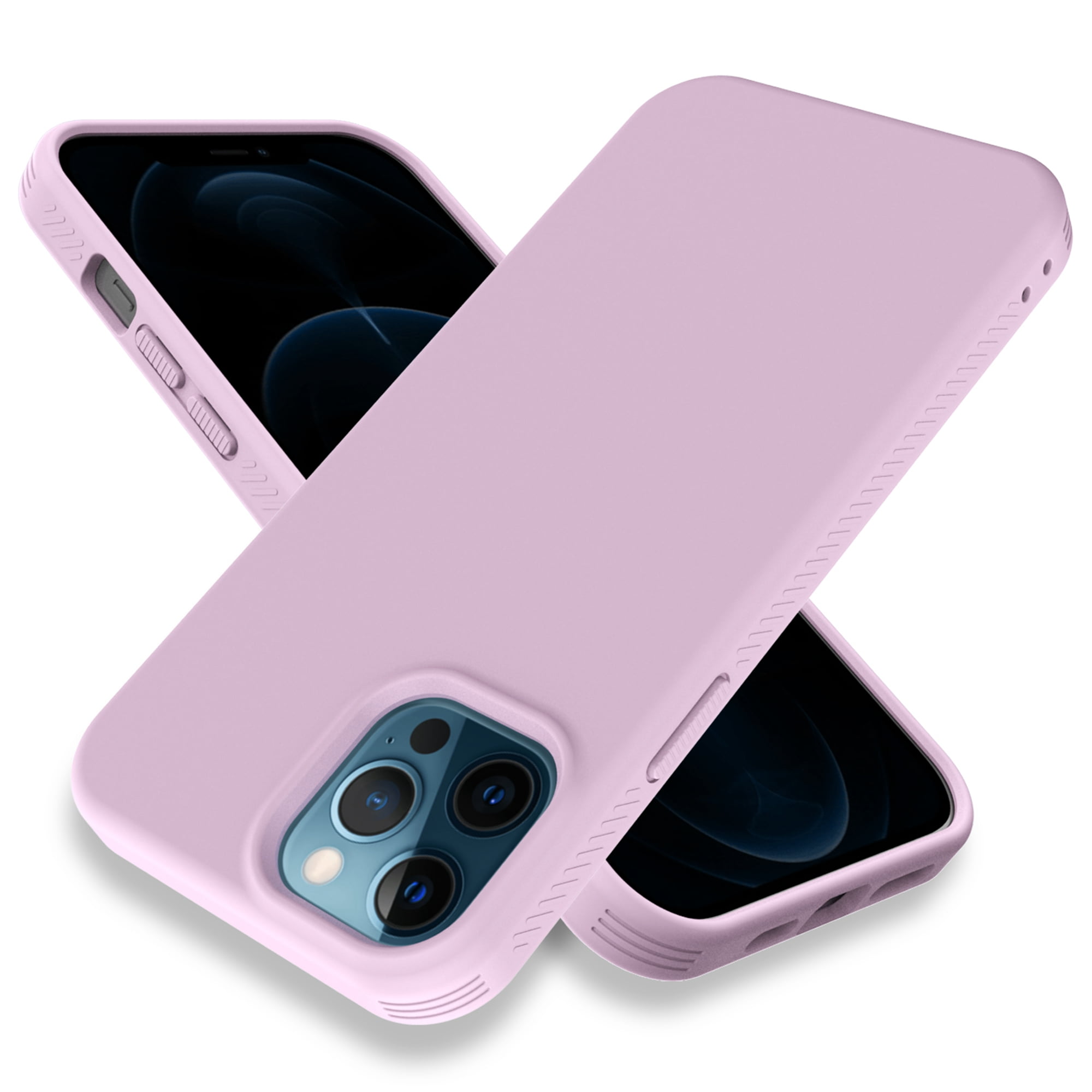 Dteck Case for Apple iPhone 12 Pro Max 6.7 inch Shockproof Rubber Drop Protection Case Silicone Light Weight Phone Cover Lightpurple