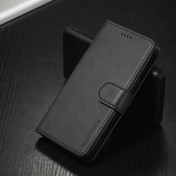 Dteck Case for Apple iPhone 12 mini 5.4-inch,Luxury Magnetic Leather Card Holder Wallet Flip Case Kickstand Shockproof Protector Cover,Black