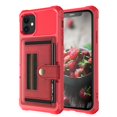 thumbnail image 1 of Dteck Case for Apple iPhone 12 mini 5.4-inch,Shockproof Rubber Card Holder Wallet Leather Back Phone Cover Kickstand Protective Hybrid Shell,Red, 1 of 6
