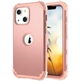 thumbnail image 1 of Dteck Case for Apple iPhone 13 6.1-inch,Shockproof Rubber Case 3-Layer Protection Armor Hybrid Hard Phone Back Cover for iPhone 13,Rosegold, 1 of 6