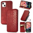 thumbnail image 1 of Dteck Case for Apple iPhone 13 mini 5.4-inch,Luxury Leather Card Holder Wallet Hybrid Rubber Flip Magnetic Case Kickstand Protective Phone Cover,Red, 1 of 7