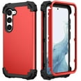 thumbnail image 1 of Dteck Case for Galaxy S23,Drop Protection Rugged Shockproof Rubber Military Protective Bumper Hard Cover Armor Heavy Duty for Samsung Galaxy S23, Red, 1 of 7