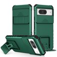 thumbnail image 1 of Dteck Case for Google Pixel 8, Shockproof With Slide Camera Foldable Kickstand Protective Rugged Hard PC TPU Bumper Slim Fit Cover,Darkgreen, 1 of 11