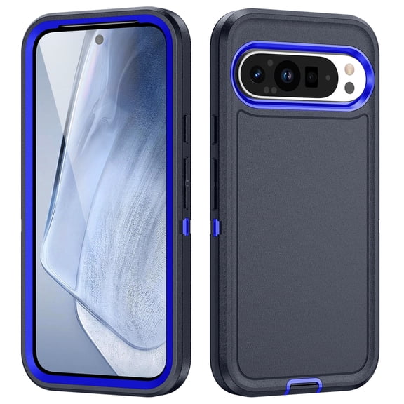 Dteck Case for Google Pixel 9 / 9 Pro,Shockproof 3-Layer Protection Case Military Grade Protective Cover for Google Pixel 9 / 9 Pro,Navyblue