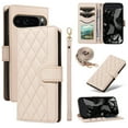 thumbnail image 1 of Dteck Case for Google Pixel 9 Pro Wallet Cover PU Leather Flip Folio Phone Case with Card Holder and Wrist Strap Wallet Protective Cover, Beige, 1 of 7