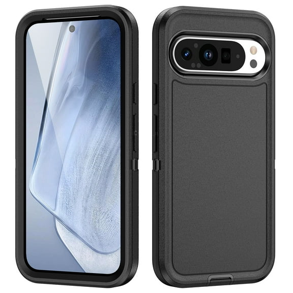 Dteck Case for Google Pixel 9 Pro XL,Shockproof 3-Layer Protection Case Military Grade Protective Cover for Google Pixel 9 Pro XL,Black